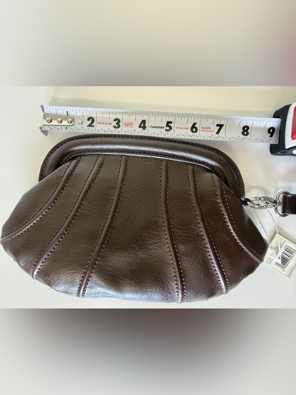 Chocolate Brown Shell Shaped Wristlet Vintage Liz Claiborne Pouch Old Stock - Picture 6 of 16